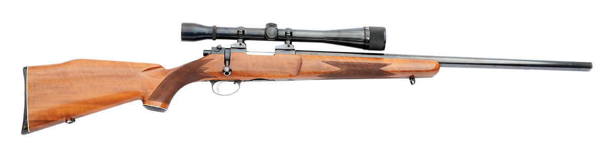 Layne’s 1950s Sako L46 in 222 Remington with its original Weaver K12 scope is still quite accurate today.